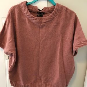 MASSIMO DUTTI KNIT CAPE STYLE SWEATER WITH BOW DETAILS